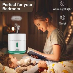 img 1 attached to 🌬️ Forfire Cool Mist Humidifier & Essential Oil Diffuser, 700ml Quiet Ultrasonic Air Humidifier for Baby Bedroom, Portable Nightlight, White