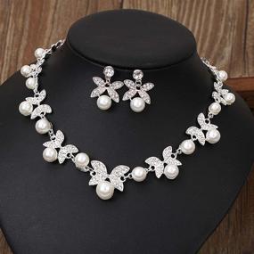 img 2 attached to Sepniell Wedding Rhinestone Necklace Earrings Women's Jewelry
