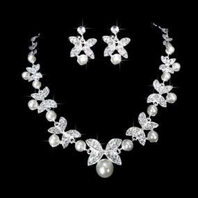 img 4 attached to Sepniell Wedding Rhinestone Necklace Earrings Women's Jewelry