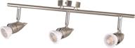 kimyan plug-in three-light track lighting kit, brushed nickel finish, with on/off switch and mr16gu10 led bulbs, warm white color, high cri90 logo