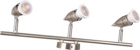 img 3 attached to KimYan Plug-in Three-Light Track Lighting Kit, Brushed Nickel Finish, with On/Off Switch and MR16GU10 LED Bulbs, Warm White Color, High CRI90