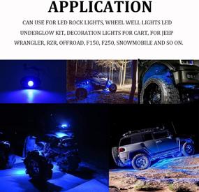 img 1 attached to 🚗 PSEQT 6-Pod LED Rock Lights - Waterproof Neon Underglow Light for Car Truck ATV UTV SUV Offroad Boat - Underbody Glow Trail Rig Lamp (Blue)