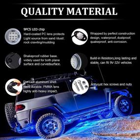 img 2 attached to 🚗 PSEQT 6-Pod LED Rock Lights - Waterproof Neon Underglow Light for Car Truck ATV UTV SUV Offroad Boat - Underbody Glow Trail Rig Lamp (Blue)