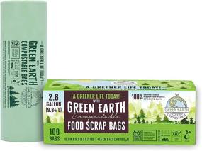 img 4 attached to 🌿 Green Earth Compostable Biodegradable Kitchen Food Scrap Waste Bags - 2.6 Gallon (10 Liter), 100-Count