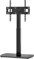 📺 tavr universal swivel floor tv stand base with mount for 26-60 inch lcd led oled plasma flat or curved screen tvs - height adjustable tv mount stand with cable management and media storage - black logo