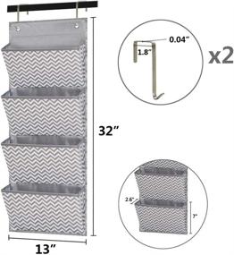 img 2 attached to Eamay Wall Mount/Over Door File Hanging Storage Organizer - 4 Large Office Supplies File Document Organizer Holder for Office, School, Classroom, or Home Use - Wave Pattern
