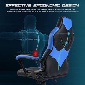 img 3 attached to 🎮 Ergonomic Gaming Chair for Teens and Adults - JOYFLY Blue Gamer Chair with Lumbar Support