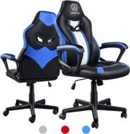 🎮 ergonomic gaming chair for teens and adults - joyfly blue gamer chair with lumbar support logo