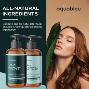 img 3 attached to 🌿 “Aquableu Argan Shampoo and Conditioner Set: Ultra Moisturizing, Restorative, and Strengthening Solutions for Dry, Damaged, and Curly Hair - Natural Argan & Jojoba Oil, 16oz, Sulfate & Paraben Free