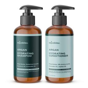 img 4 attached to 🌿 “Aquableu Argan Shampoo and Conditioner Set: Ultra Moisturizing, Restorative, and Strengthening Solutions for Dry, Damaged, and Curly Hair - Natural Argan & Jojoba Oil, 16oz, Sulfate & Paraben Free