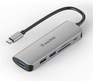 🔌 6-в-1 usb c концентратор: адаптер wavlink с 3 портами usb 3.0, зарядкой 65w type c pd, считывателем карт sd/tf для macbook pro/macbook air, chromebook pixel, ноутбуков с usb c логотип