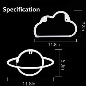 img 1 attached to 🌈 Werfeito 2 Pack Cloud Planet Neon Signs LED Lights for Wall Decor, USB or Battery Operated Neon Sign for Bedroom, Decorative Neon Light Sign for Bar, Living Room, Christmas, Birthday, Wedding