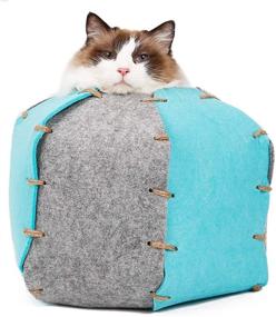 img 2 attached to INSHERE 3-in-1 Foldable Cat Bed & Cat Cave: Soft, Warm & Cozy Cat Bed House for Cats, Kittens, and Small Dogs