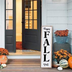 img 2 attached to 🍂 6-Piece Happy Fall Y'all Porch Stencil Set - Reusable Large Fall Stencils for Wood Painting