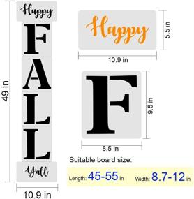 img 3 attached to 🍂 6-Piece Happy Fall Y'all Porch Stencil Set - Reusable Large Fall Stencils for Wood Painting