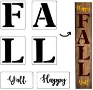 🍂 6-piece happy fall y'all porch stencil set - reusable large fall stencils for wood painting logo