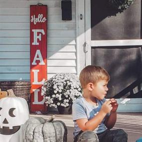 img 1 attached to 🍂 6-Piece Happy Fall Y'all Porch Stencil Set - Reusable Large Fall Stencils for Wood Painting