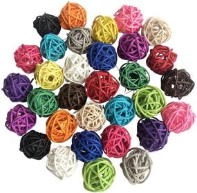 img 4 attached to 🐦 Benvo Rattan Balls 32 Pack: Multi-Colored 1.2 inch Wicker Ball Birds Toy for Quaker Parrots, Parakeets, Budgies, Conures, Hamsters - Perfect Chew Toy & DIY Craft Accessory