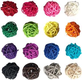 img 2 attached to 🐦 Benvo Rattan Balls 32 Pack: Multi-Colored 1.2 inch Wicker Ball Birds Toy for Quaker Parrots, Parakeets, Budgies, Conures, Hamsters - Perfect Chew Toy & DIY Craft Accessory