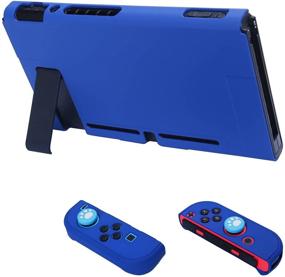 img 2 attached to 🎮 3 в 1 док-кейс для Nintendo Switch - Защитный чехол COMCOOL с защитным экраном и накладками на пальцы, темно-синий