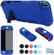 🎮 3-in-1 dockable case for nintendo switch - comcool protective cover case with screen protector and thumb grips, dark blue logo