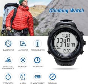 img 3 attached to 🌲 EZON Men's Outdoor Hiking Sports Watch with Altimeter, Barometer, Compass, Thermometer, and Waterproof feature…