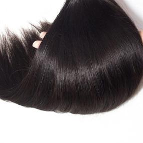 img 3 attached to Straight Bundles Brazilian Unprocessed Extensions Hair Care and Hair Extensions, Wigs & Accessories