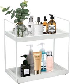 img 4 attached to 🧼 Bathroom Countertop Organizer: 2 Tier Shelf for Skincare, Perfume, and Cosmetics Storage