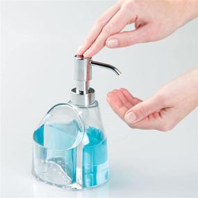 img 1 attached to Convenient mDesign Kitchen Sink Soap 🧼 Dispenser with Storage Compartment - Clear/Chrome Design