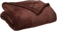 stay cozy and warm with the northpoint hotel collection therma plush blanket in king size, chocolate logo