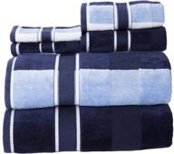 luxurious 100% cotton oakville velour 6-piece towel set in navy for an exquisite bath experience logo