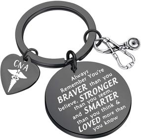 img 4 attached to 🎁 BAUNA CNA Keychain: Nursing Assistant Gift & Inspiring Jewelry for Medical Students