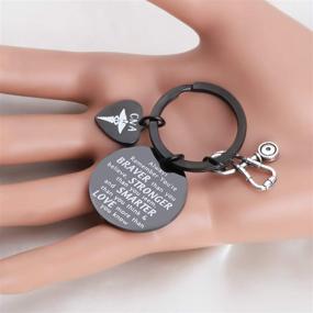 img 1 attached to 🎁 BAUNA CNA Keychain: Nursing Assistant Gift & Inspiring Jewelry for Medical Students