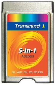 img 1 attached to Enhance Your Device's Storage with Transcend 5-in-1 PC Card Adapter for Sm/Sd/Mmc/Ms/Ms Pro Card