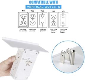 img 2 attached to 🔌 CFMASTER Socket Wall Shelf - 10 Port Surge Protector Wall Outlet with 8 Electrical Outlet Extenders, 2 USB Ports 2.4A, Removable Built-In Shelf, FCC Listed (White)