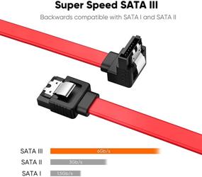 img 3 attached to 🔗 SATA III Cable, CableCreation [2-Pack] 8-inch SATA III 6.0 Gbps 7pin Female to Down Angle Female Data Cable with Locking Latch, Red - Enhanced SEO