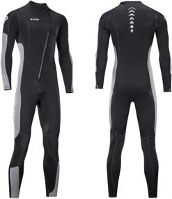 img 1 attached to 3mm Neoprene Diving Wetsuit with Front Zipper for Men and Women - Ideal for Scuba Diving, Surfing, and Cold Water Activities