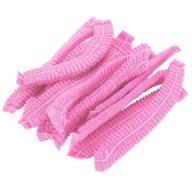 🔝 100 count 21-inch disposable nonwoven bouffant caps hair net in pink for hospitals, salons, spas, catering, and dust-free workspaces logo