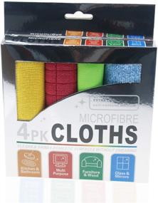 img 4 attached to 🧺 Lorpect 4 Colors 12X12inch Microfiber Cleaning Cloth Dust Rag