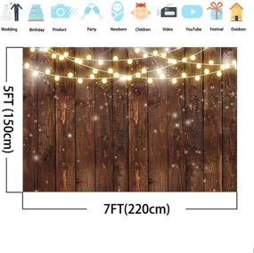 img 2 attached to 📷 Mocsicka Rustic Wood Photography Backdrop with Shining Lights - Vintage Wooden Backdrops 7x5ft for Rustic Weddings, Birthdays, Baby Showers, Bridal Showers - Photo Background for Party Studio Props