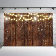 📷 mocsicka rustic wood photography backdrop with shining lights - vintage wooden backdrops 7x5ft for rustic weddings, birthdays, baby showers, bridal showers - photo background for party studio props logo