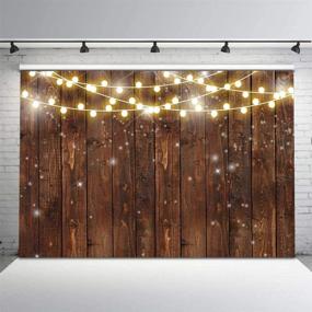 img 4 attached to 📷 Mocsicka Rustic Wood Photography Backdrop with Shining Lights - Vintage Wooden Backdrops 7x5ft for Rustic Weddings, Birthdays, Baby Showers, Bridal Showers - Photo Background for Party Studio Props