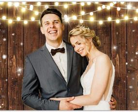 img 3 attached to 📷 Mocsicka Rustic Wood Photography Backdrop with Shining Lights - Vintage Wooden Backdrops 7x5ft for Rustic Weddings, Birthdays, Baby Showers, Bridal Showers - Photo Background for Party Studio Props