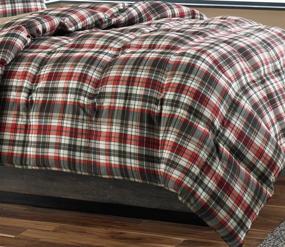 img 2 attached to Eddie Bauer Home Astoria Collection King Bedding Set - Soft & Cozy Reversible Plaid Down Alternative Comforter with Matching Sham(s), Saddle