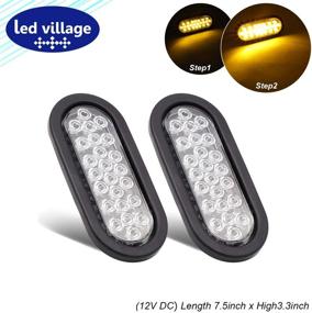 img 4 attached to LedVillage 6 Inch Oval Clear Lens Amber 24 LED Fender Marker Light Clearance Lamp Flush Mount SMD High Brightness Free Plug &Amp