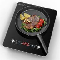 2200w vbgk portable induction cooktop with led touch screen, electric countertop burner – 9 temperature power settings, kids safety lock, and timer logo