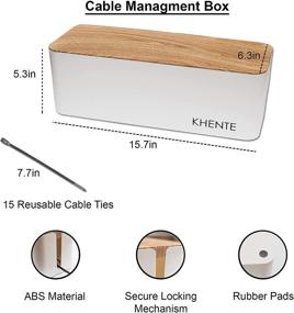 img 3 attached to 📦 Белый KHENTE Большая коробка для управления кабелями со 15 переиспользуемыми стяжками для кабелей, эффективный органайзер кабелей для улучшенного SEO