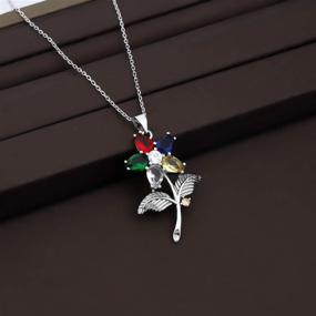 img 3 attached to 💎 OES Jewelry - Five Colors Necklace for OES Sorority Members, Perfect Sorority Gifts