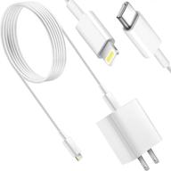 🔌 apple mfi certified, 20w pd usb c wall charger adaptor & 6ft c to lightning cable kit – compatible with iphone 13/12/12 mini/12 pro max/11 pro max/xs max/xs/xr/x/8 plus, ipad logo