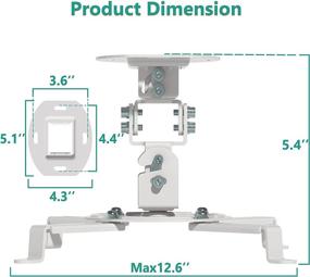 img 1 attached to 🔧 Universal Low Profile Ceiling Mount Bracket for Projector - Holds up to 30 lbs. (PM-002-WHT), White
